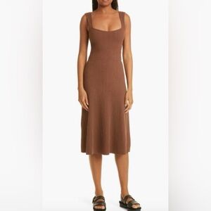 NWT Vince Brown Ribbed Midi Dress